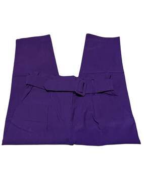 OVI Purple High-Waisted Belted Paperbag Trousers Size L